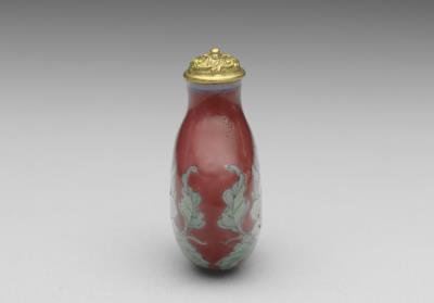 图片[3]-Glass-body painted enamel snuff bottle with a peony design on a red background, 18th century, Qing dynasty-China Archive